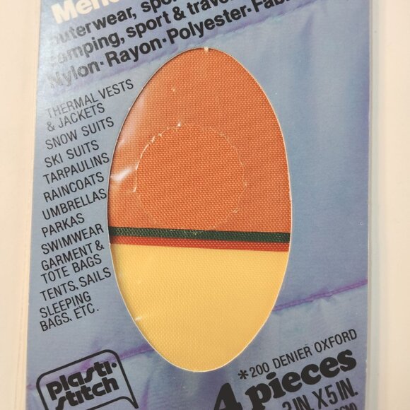 Plasti Stitch Iron On Nylon Fabric Patch Heavyweight 4 Piece 3x5 Mend Sportswear - Picture 5 of 11